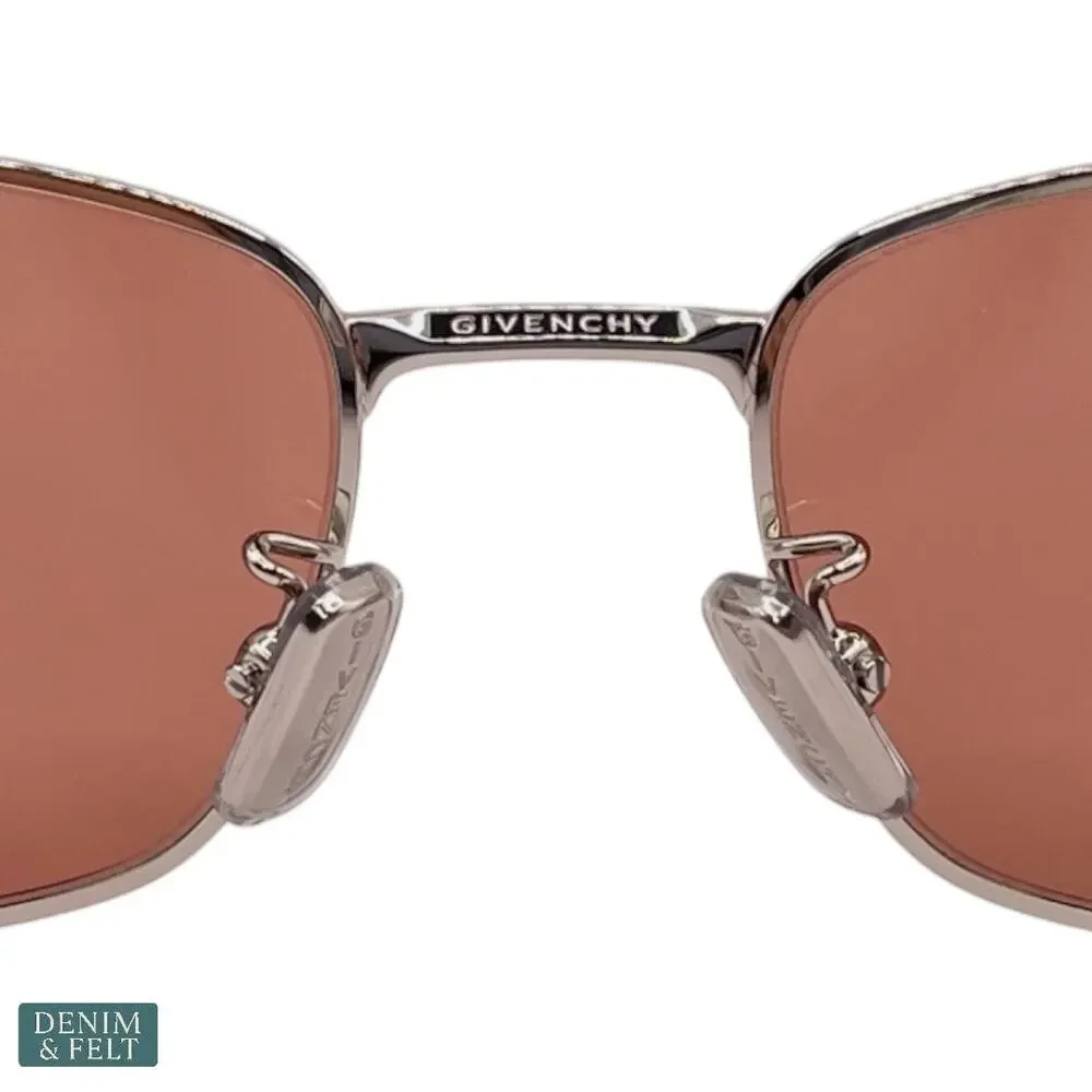 NEW Givenchy Speed Square Metal Sunglasses Burgundy Nylon Lenses Geometric Luxe - Picture 9 of 14